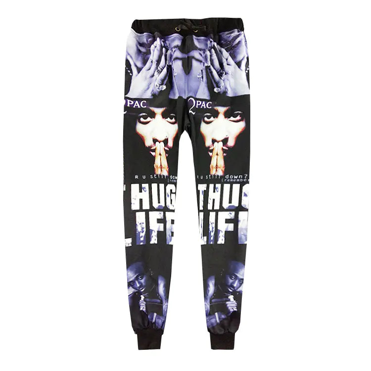 Emoji Sweatpants & Hoodie, 2Pac Hip Hop Joggers