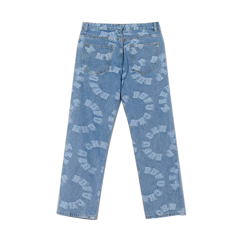 High Street Retro Distressed Baggy Jeans