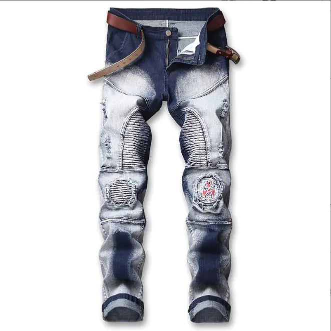 Men's Blue Stretch Denim Jeans for International Trade