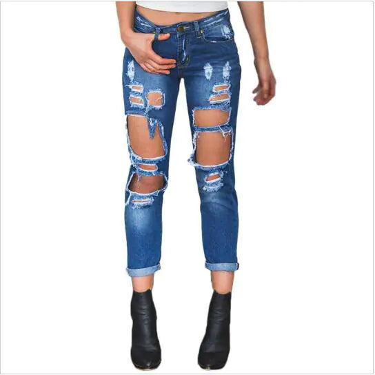 Loose-Fit Plus Size Ripped Jeans