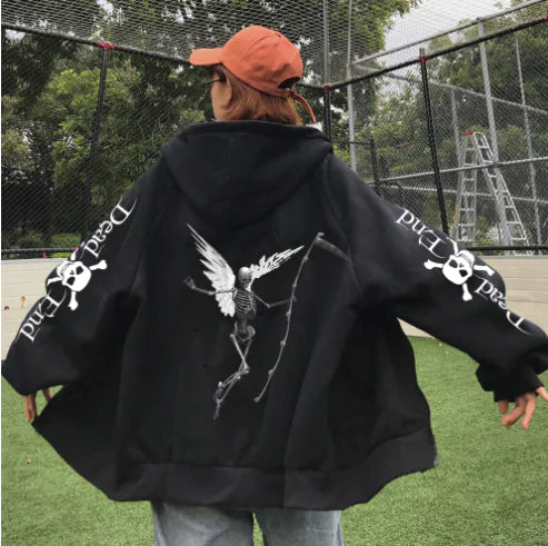 Hooded Windbreaker, Hip Hop Jacket, Dark Style Coat