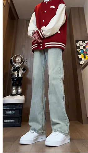 Hip-Hop Rap Bootcut Men's Straight-Leg Jeans