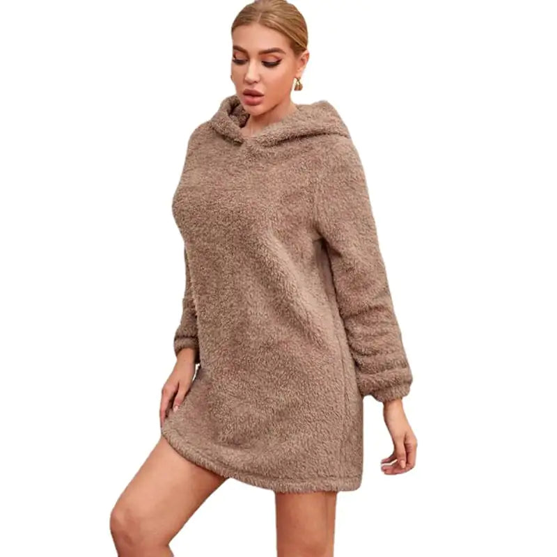 Cartoon Hooded Coral Fleece Home Sweater