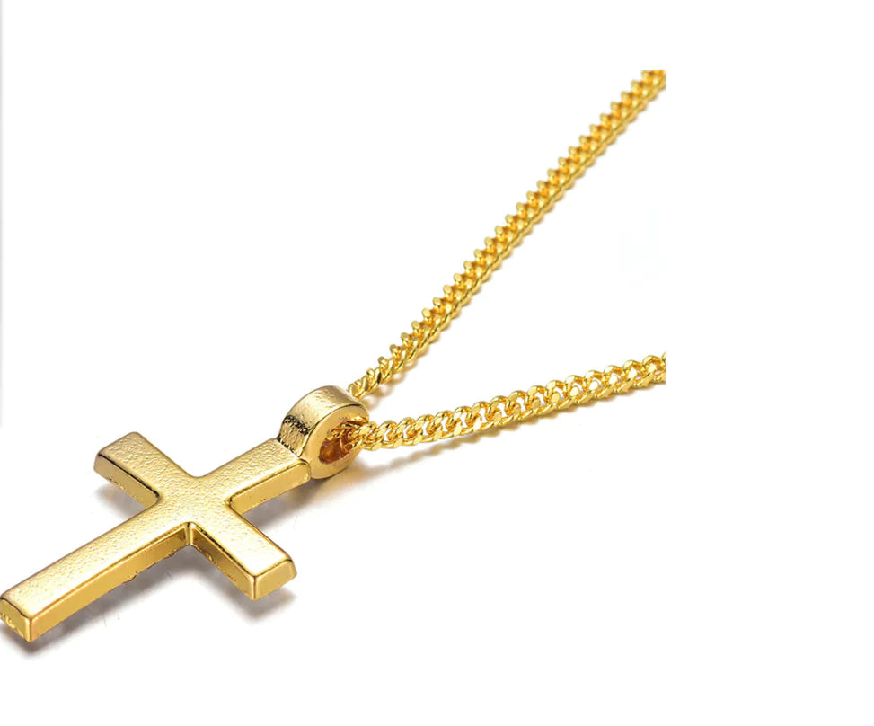 Classic Hip-Hop Men's Cross Necklace with Diamonds