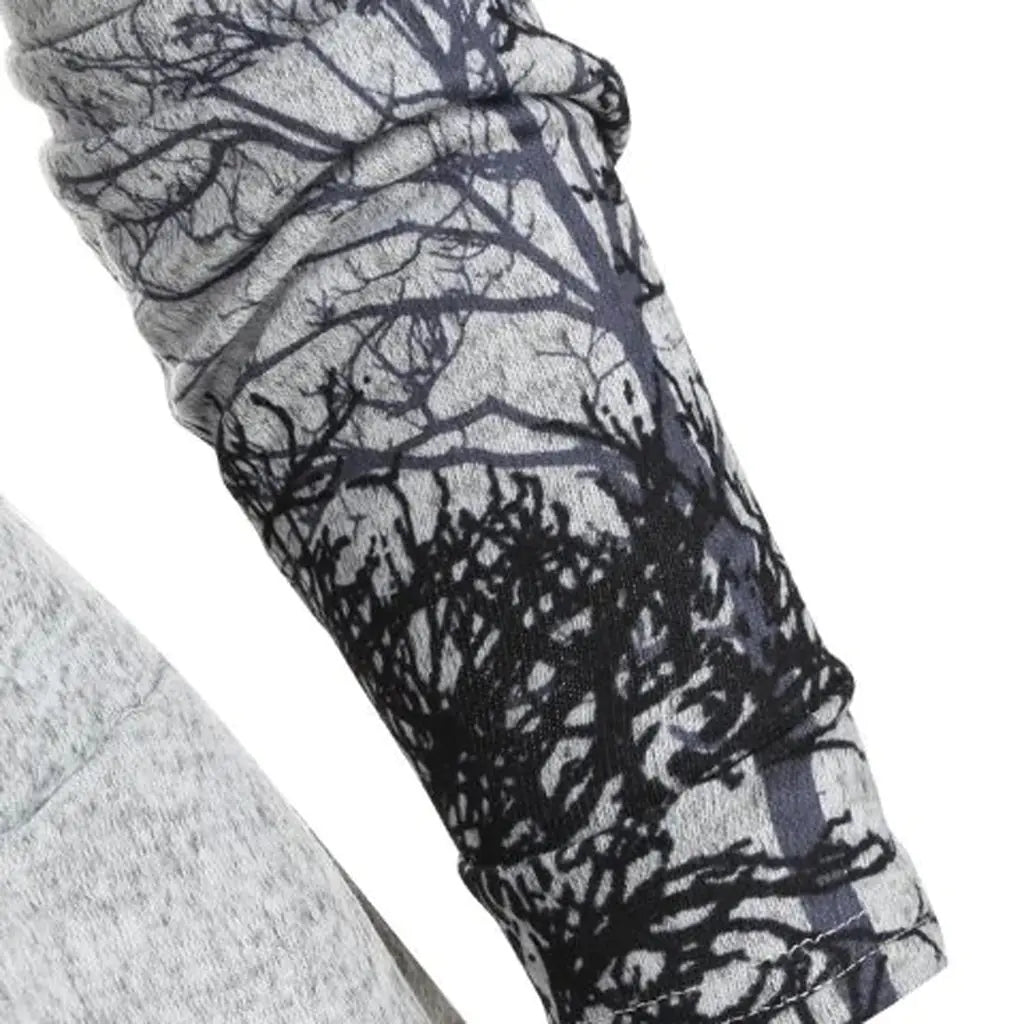 2022 Women's Plus Size Tree Print Hooded Dress