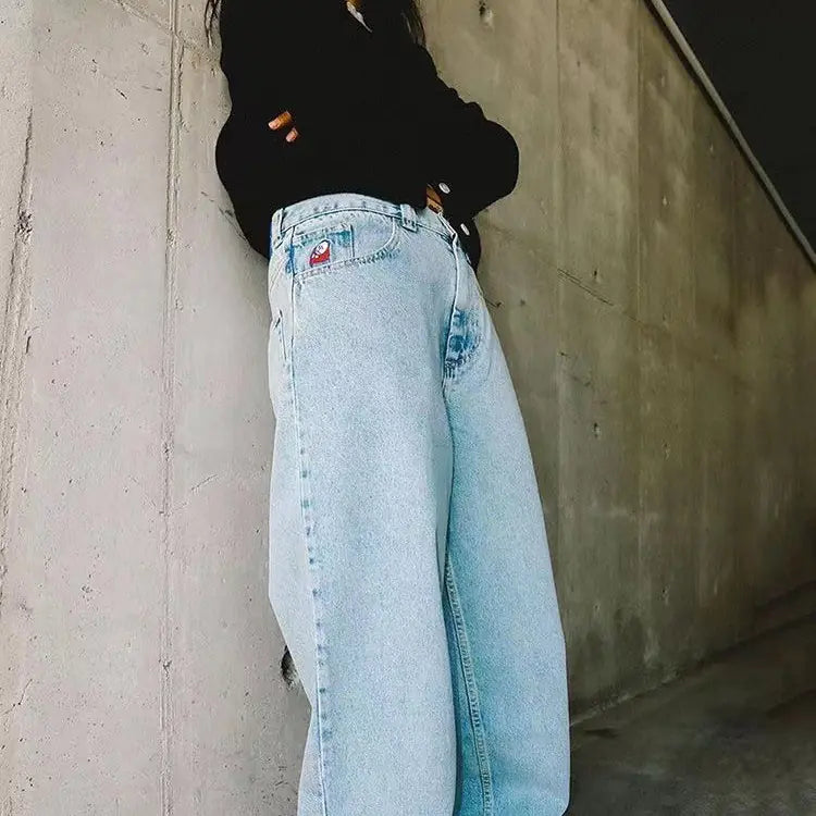 Hip Hop Loose Wide Leg Denim Pants