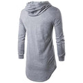 Hooded Long Shirt, Sweatshirt, Street Style