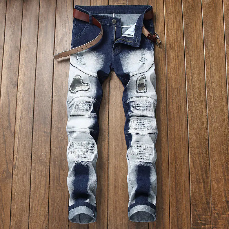 Men's Blue Stretch Denim Jeans for International Trade