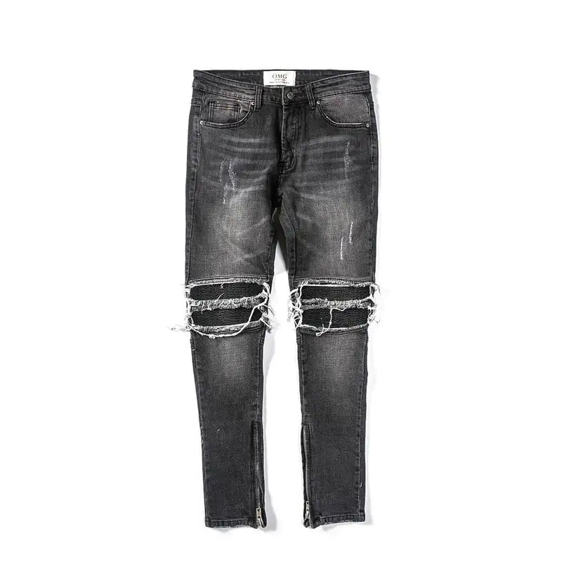 Black High Street Motorcycle Leather Jeans