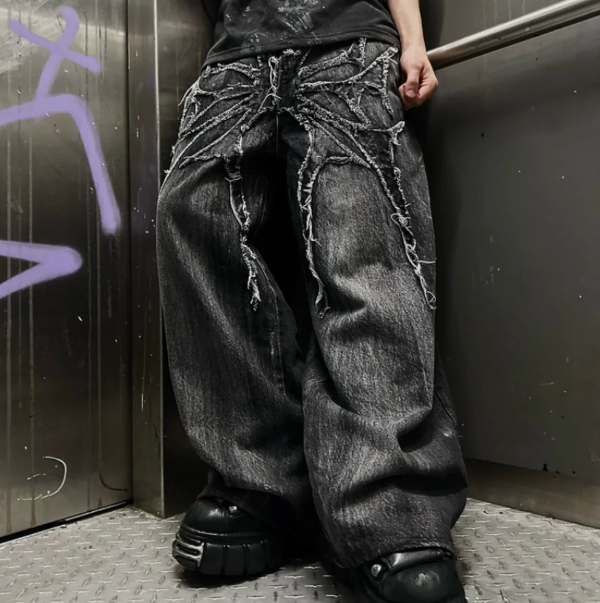 High Street Spider Embroidered Jeans